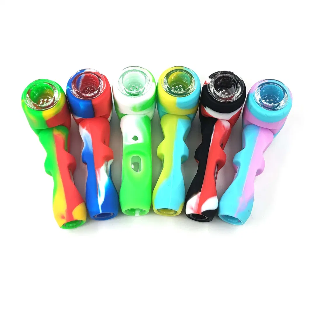 Silicone Smoking Pipe Siliclab Tie Dye Glass Bowl Tobacco Utensils