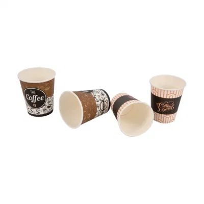 Tasse en papier jetable traitement matériau épaissi tasse de thé au lait de café peut être imprimé avec Logo tasse en papier à motif de texte