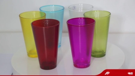 Ensemble de tasses d'eau en verre gravé de couleur Spray, gobelet à jus de couleur unie, verres à boire pour fête de mariage