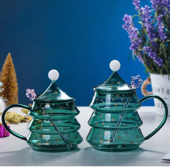 Tasses à boire en verre Pyrex faites à la main, verrerie à usage domestique pour noël